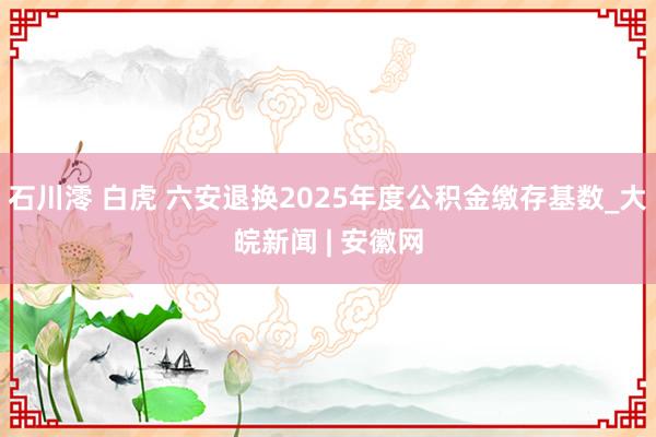 石川澪 白虎 ﻿六安退换2025年度公积金缴存基数_大皖新闻 | 安徽网