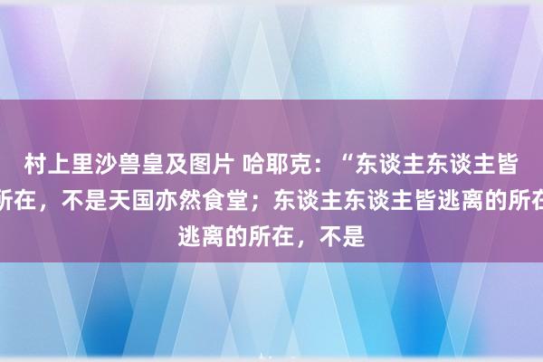 村上里沙兽皇及图片 哈耶克：“东谈主东谈主皆向往的所在，不是天国亦然食堂；东谈主东谈主皆逃离的所在，不是